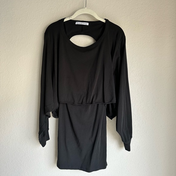 Alexander Wang T Black Cutout Sweatshirt Dress - Picture 6 of 11